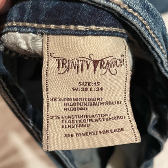 NWOT Montana West Trinity Ranch bootcut, blingy, stretchy jeans size 15x34 - Picture 9 of 9